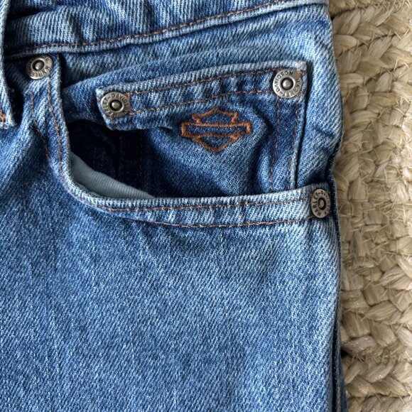 Womens Harley Davidson Vintage Denim Jeans Size 6 Petite Boot Medium Wash 90s - Picture 4 of 6
